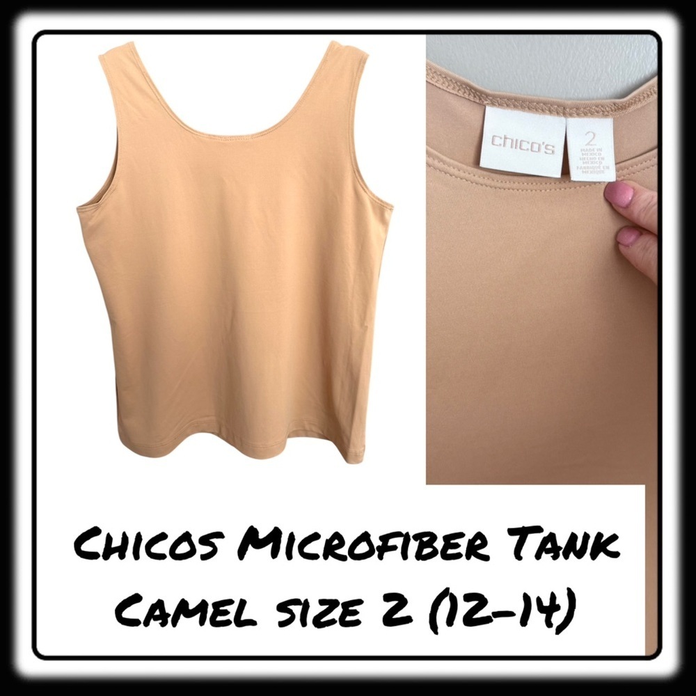 Chicos Microfiber tank camel Size 2 (equivalent 12-14)